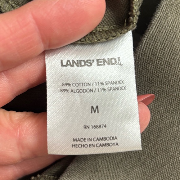 Lands' End Green Casual Pull On Cropped Jeans Pants Medium - Picture 5 of 6